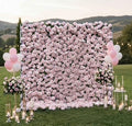 Pink Premium Plush Flower Wall 8x8