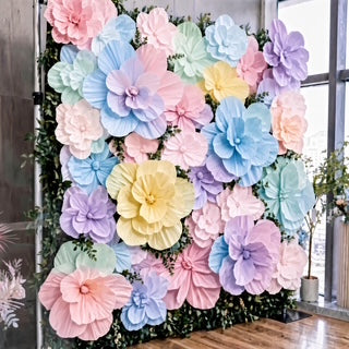 Large Multi Soft Color Flower Collection Wall