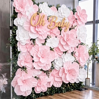 Large Pink Flower Collection Wall